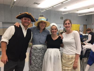 photo of teachers dressed in colonial costumes