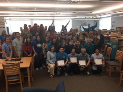 photo of custodians and staff as FCPS Cares Winners