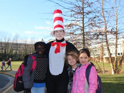 Students with the Cat in the Hat