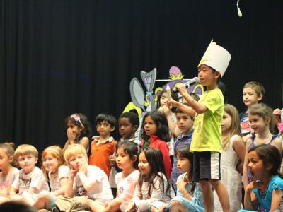 photo of students in the Beauty and the Beast play